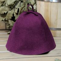 Шапка для бани и сауны Классика фиолетовая от фабрики RUШER