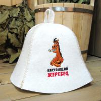 Шапка для бани и сауны мужская Настоящий жеребец от фабрики RUШER