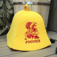 Шапка для бани и сауны РОССИЯ конь от фабрики RUШER
