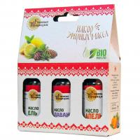 Набор эфирных масел Ель, Лаванда, Апельсин, 3шт по 15 мл, Банные Традиции в Новосибирске