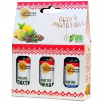 Набор эфирных масел Пихта, Можжевельник, Эвкалипт, 3шт по 15 мл, Банные Традиции в Новосибирске