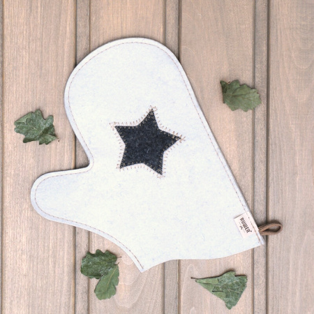 Рукавица для бани войлочная 'Звезда', 100% шерсть в Новосибирске