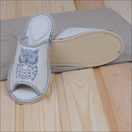 Тапочки войлочные женские БУРУНДУК открытые Сова в 