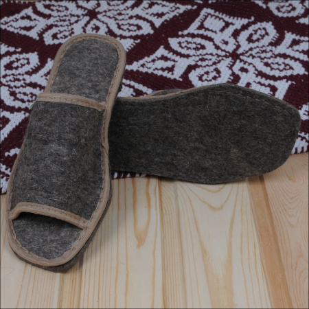 Тапочки войлочные мужские БУРУНДУК открытые Классика в Новосибирске