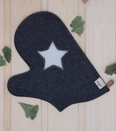 Рукавица для бани войлочная Звезда в 